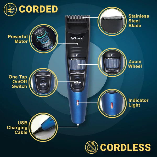 VGR V-052 Cordless Hair & Beard Trimmer - Tic Tac