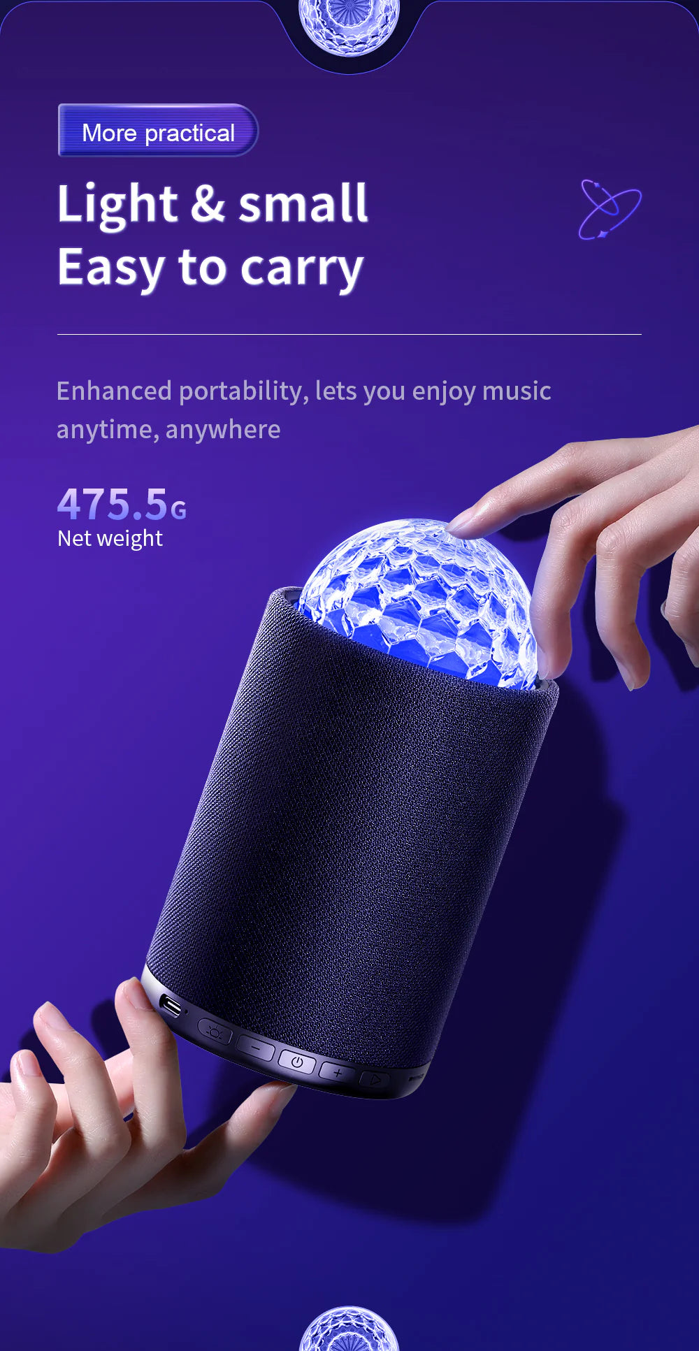 JR-MS01 Maya Series Colorful Ambience Lights Bluetooth speaker - Tic Tac