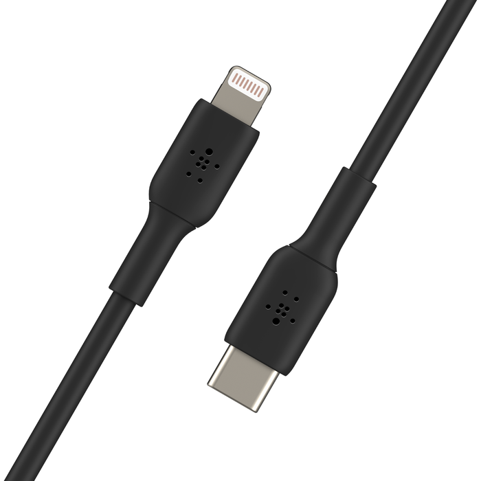 كابل BoostCharge USB-C إلى Lightning (1 متر / 3.3 قدم، أبيض وأسود)