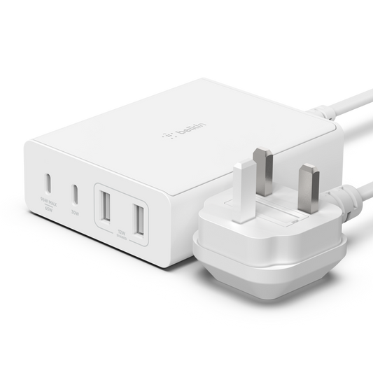 Belkin WCH010vfBK BoostCharge PRO 108W 4- Ports GaN Charger 2x 2M cable