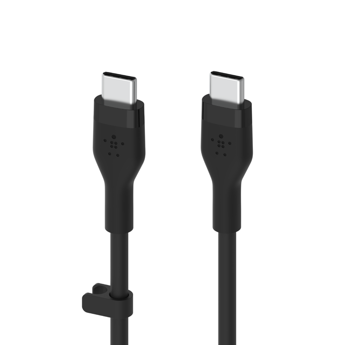 Belkin CAB009bt3MBK BoostCharge Flex USB-C to USB-C Silicone Cable, 3M, Black and White