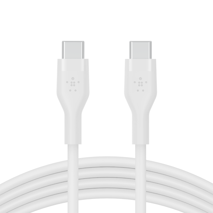 Belkin CAB009bt3MBK BoostCharge Flex USB-C to USB-C Silicone Cable, 3M, Black and White