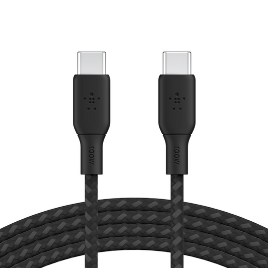 Belkin CAB014bt2MBK BoostCharge USB-C to USB-C Braided Cable 100W PD, 2M, Black