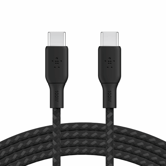 Belkin CAB014bt2MBK BoostCharge USB-C to USB-C Braided Cable 100W PD, 2M, Black