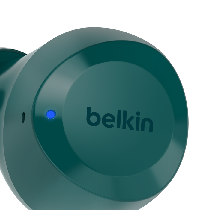 Belkin AUC009btTE SOUNDFORM BOLT True Wireless Earbuds, Teal and White