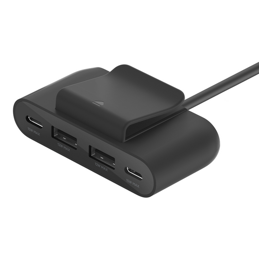 بلكين BUZ001bt2MBKB7 موسع طاقة USB بـ 4 منافذ، 2xUSB-C، 2xUSB-A، 2 متر