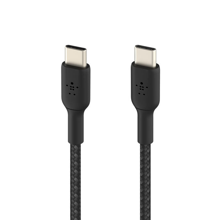 Belkin CAB004bt1MBK BoostCharge USB-C to USB-C Braided Cable, 1M, Black and White