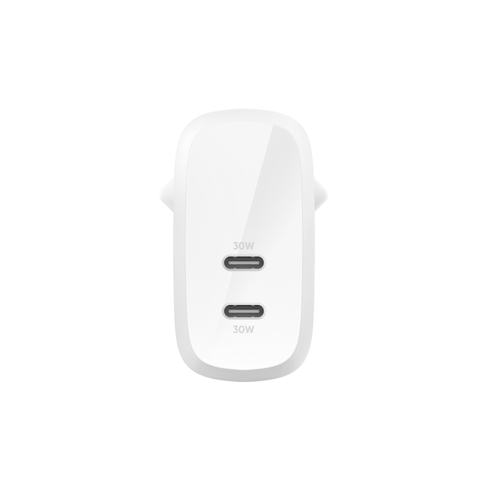 Belkin WCB010vfWH BoostCharge Dual 30W USBC PD Wall Charger 60W