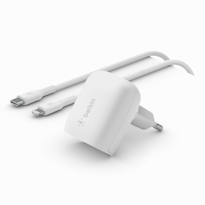 USB-C power charger (20W) with USB-C to Lightning cable