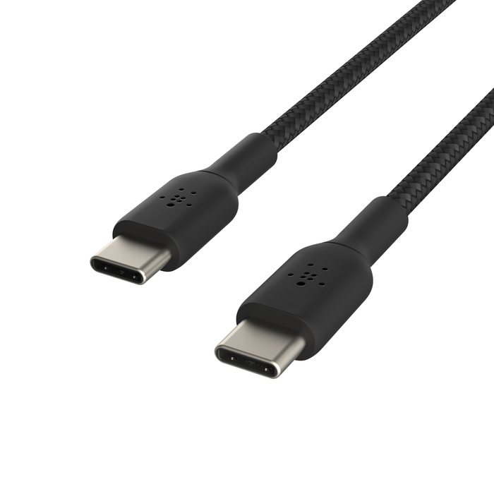 Belkin CAB004bt1MBK BoostCharge USB-C to USB-C Braided Cable, 1M, Black and White