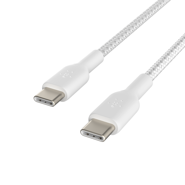 بلكين CAB004bt1MBK كابل BoostCharge USB-C إلى USB-C مجدول، 1 متر، أسود وأبيض