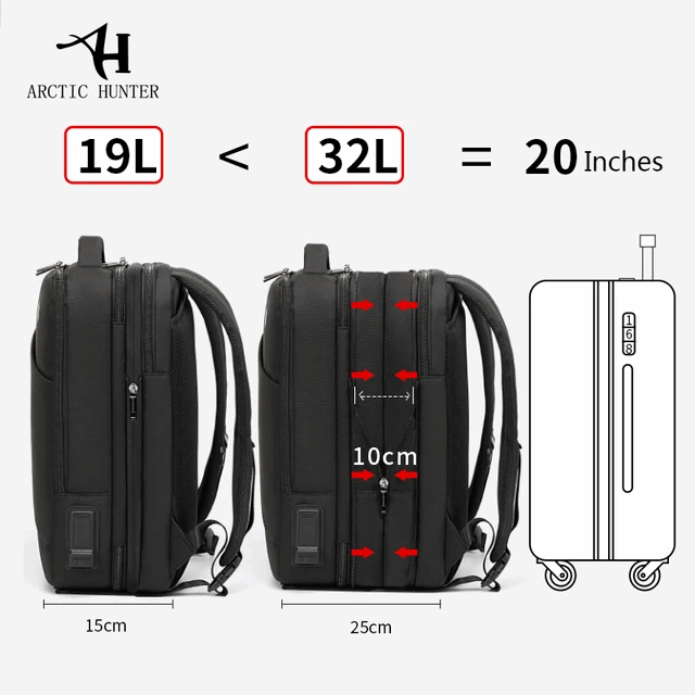 Arctic Hunter Expandable Laptop and Travel backpack Model Number: B00345