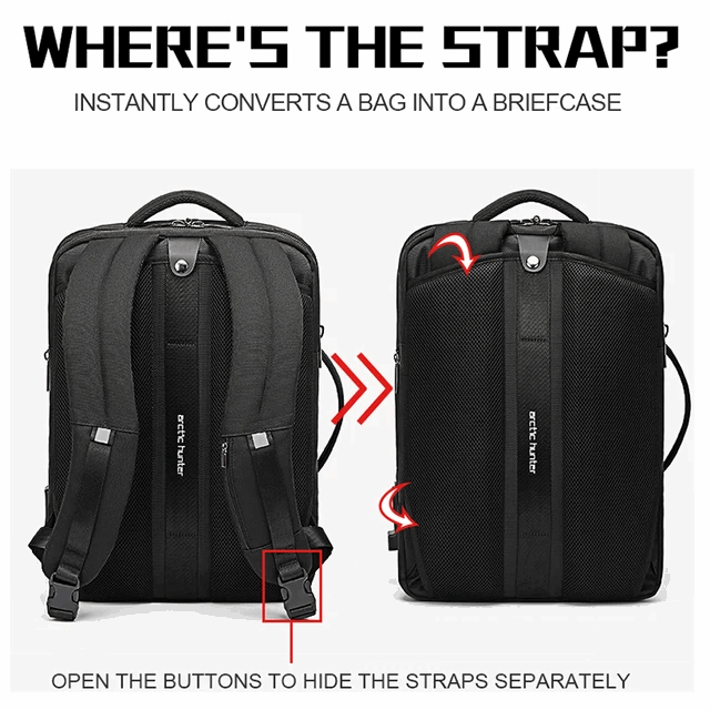 Arctic Hunter Expandable Laptop and Travel backpack Model Number: B00345