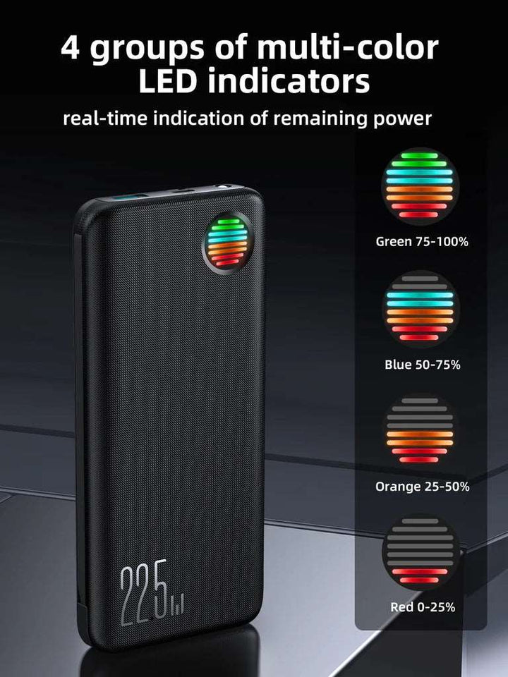 22.5W Power Bank with iPhone & Type - C Dual Cables - Tic Tac - Bower Banks