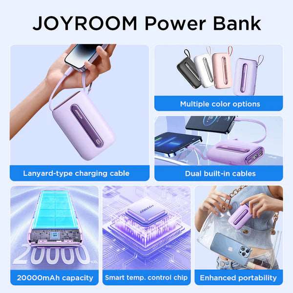 22.5W Power Bank with Multi - Cable Outputs JR - L012 Plus - Tic Tac - Bower Banks