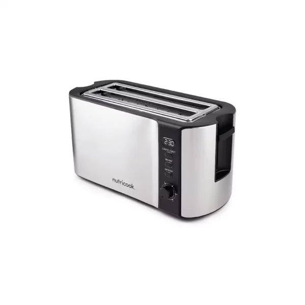 Nutricook 4 Slice Stainless Steel LED Digital Toaster, 1500 Watt