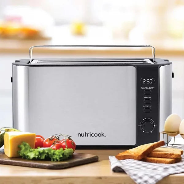 Nutricook 4 Slice Stainless Steel LED Digital Toaster, 1500 Watt