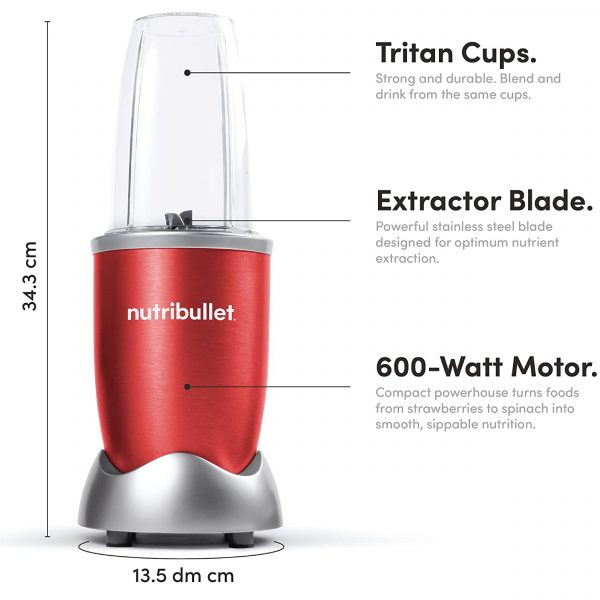 Nutribullet 600W Red, 9 Pcs, NBR-1212R