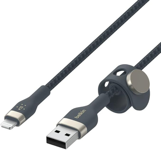 بلكين CAA010bt3MBL كابل برو سيليكون مرن USB-A مع لايتنينج، 3 متر