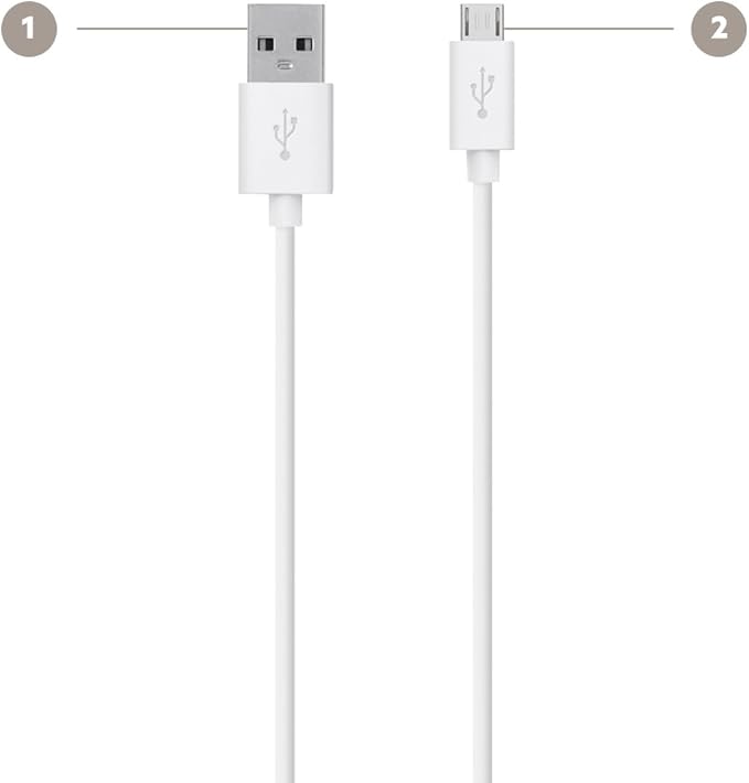 Belkin F2CU012bt2M-WHT Micro-USB to USB-A Cable, 2M, White