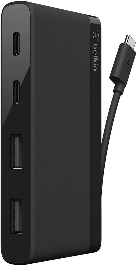 بلكين F4U090btBLK USB-C محور صغير 4 منافذ