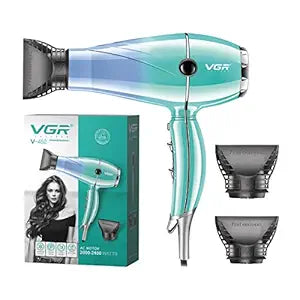 VGR V-452 Professional Salon Series Hair Dryer 2000-2400W AC Motor 3 Heat Setting Independent Cool Shot Styling Comb Nozzle Overheating Protection with Turbo Function & 2 Speed Setting - Tic Tac