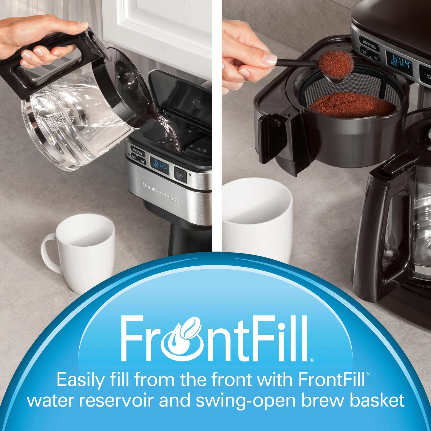 Hamilton Beach Frontfill 12 Cup Programmable Coffee Maker, 46310-ME