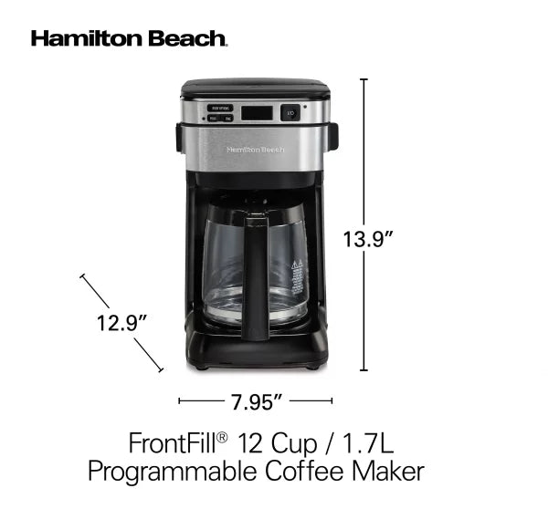 Hamilton Beach Frontfill 12 Cup Programmable Coffee Maker, 46310-ME