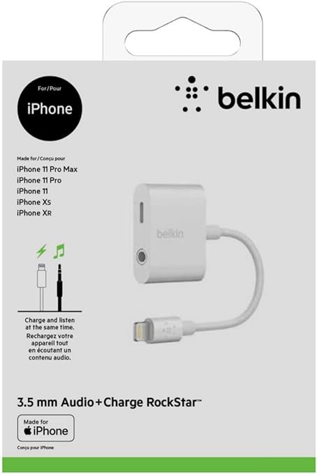 Belkin F8J212btWHT 3.5mm Audio + Charge RockStar™, White