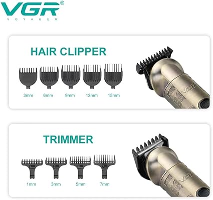 VGR V-109 Waterproof IPX6 6 in 1 Professional Set Hair Beard Trimmer Clipper Shaver Nose Trimmer Mesin Gunting Rambu - Tic Tac