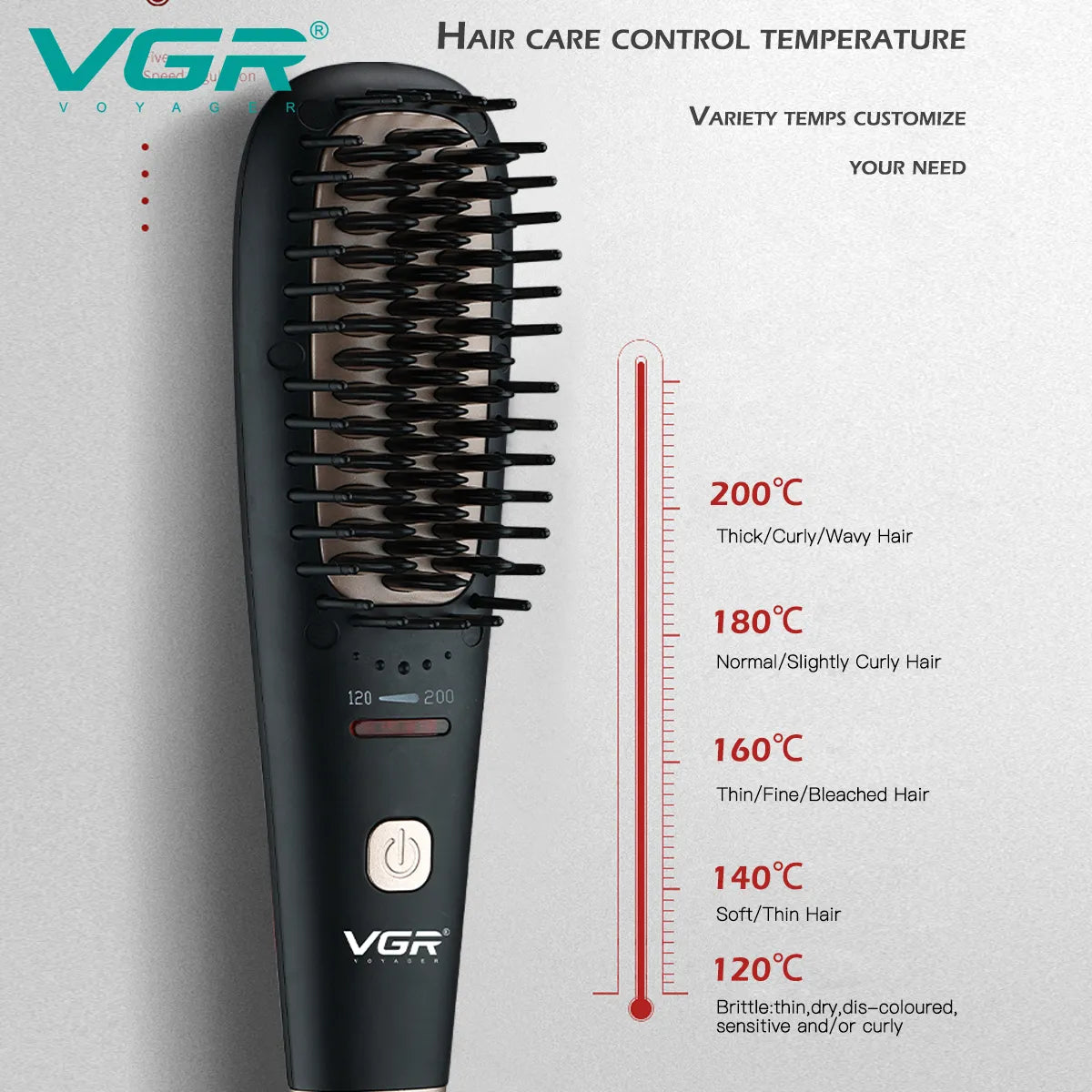 VGR V-568 Professional Hair Straightener Comb with Indicator light - Tic Tac