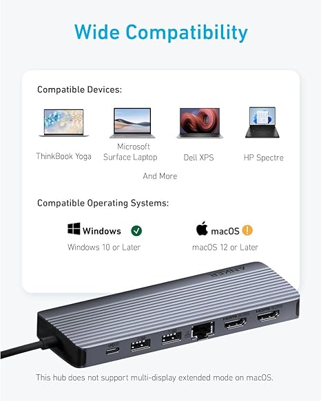 A83890A1 Anker USB-C Hub (14-in-1, Triple display) - Tic Tac