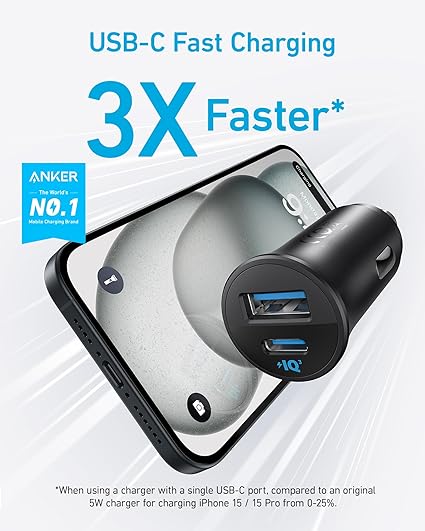 A2741H11 Anker Car Charger (30W, 2 Ports) - Tic Tac