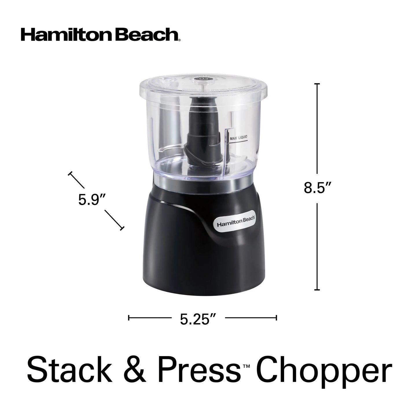 Hamilton Beach Stack &amp; Press™ Food Chopper, 72850-ME