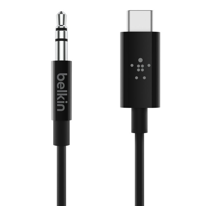 بلكين F7U079bt06-BLK كابل صوت من USB-C إلى 3.5 ملم، 1.8 متر، أسود