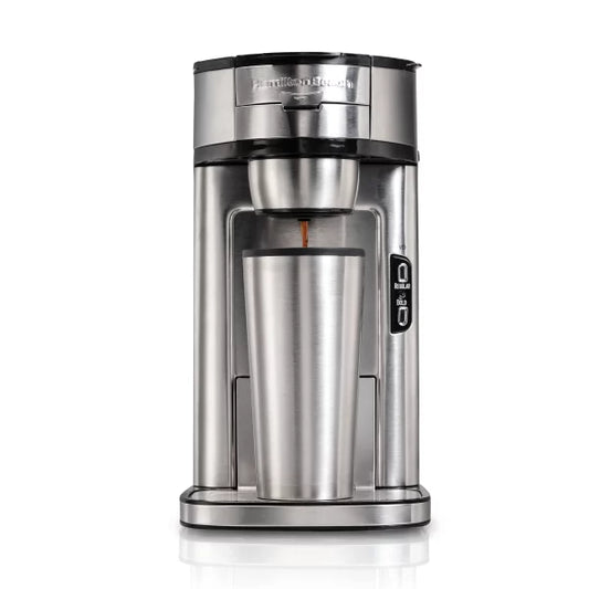 Hamilton Beach Scoop Single Serve Coffee Maker, Stainless Steel, 49981-SAU