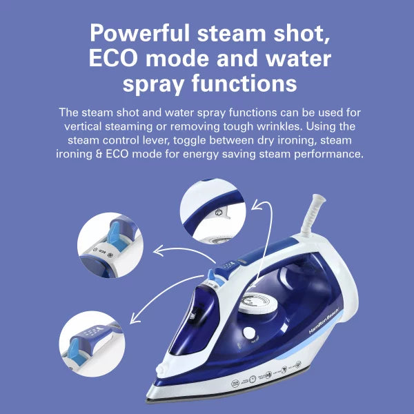 Hamilton Beach Steam Iron Ceramic 2500W, ST3797-ME