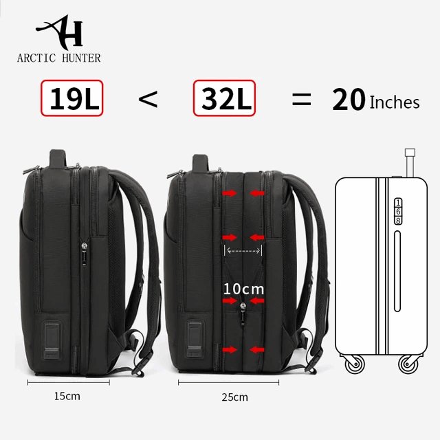 Arctic Hunter Expandable Laptop and Travel backpack Model Number: B00345 - Tic Tac - backpack