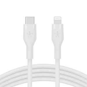 Belkin CAA009bt1MWH BoostCharge Flex USB - C Silicone Cable with Lightning Connector, 1M, White - Tic Tac - CABLE