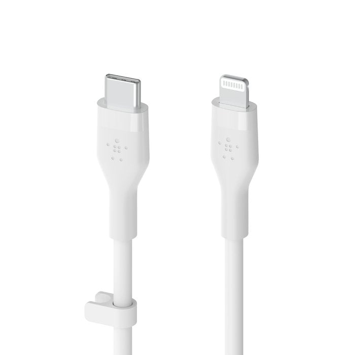 Belkin CAA009bt1MWH BoostCharge Flex USB - C Silicone Cable with Lightning Connector, 1M, White - Tic Tac - CABLE