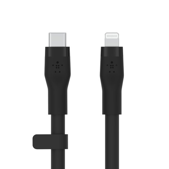 Belkin CAA009bt3MBK BoostCharge Flex USB - C Silicone Cable with Lightning Connector, 3M, Black - Tic Tac - CABLE