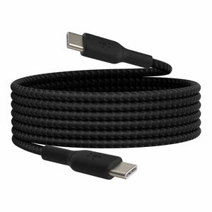 Belkin CAB004bt1MBK BoostCharge USB - C to USB - C Braided Cable, 1M, Black and White - Tic Tac - CABLE