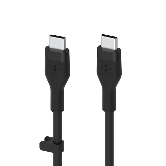 Belkin CAB009bt3MBK BoostCharge Flex USB - C to USB - C Silicone Cable, 3M, Black and White - Tic Tac - CABLE