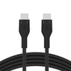 Belkin CAB009bt3MBK BoostCharge Flex USB - C to USB - C Silicone Cable, 3M, Black and White - Tic Tac - CABLE