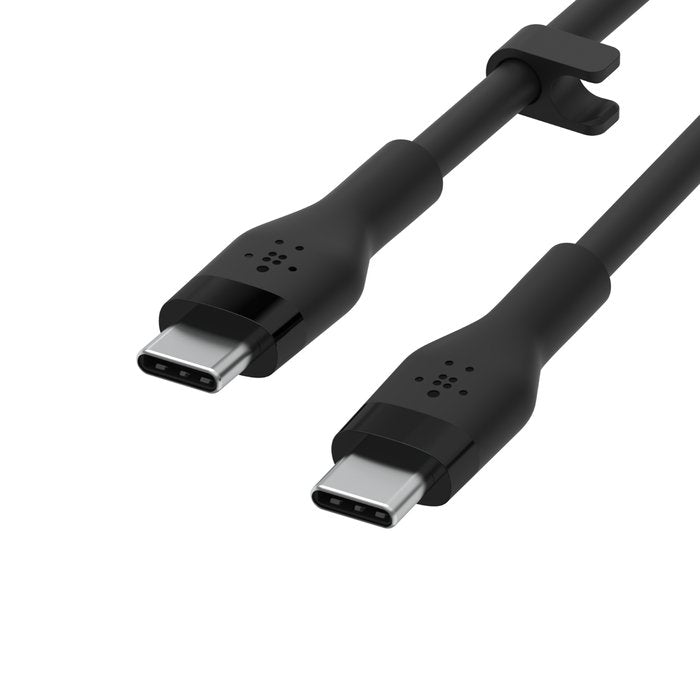 Belkin CAB009bt3MBK BoostCharge Flex USB - C to USB - C Silicone Cable, 3M, Black and White - Tic Tac - CABLE