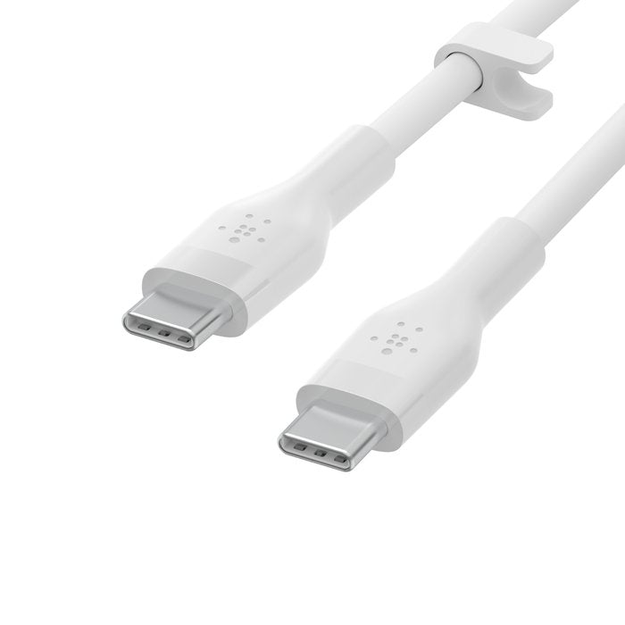 Belkin CAB009bt3MBK BoostCharge Flex USB - C to USB - C Silicone Cable, 3M, Black and White - Tic Tac - CABLE