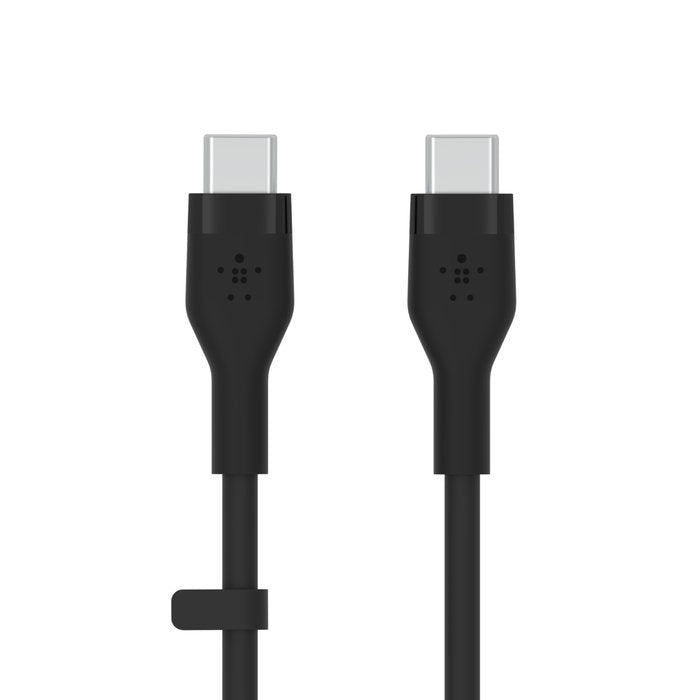 Belkin CAB009bt3MBK BoostCharge Flex USB - C to USB - C Silicone Cable, 3M, Black and White - Tic Tac - CABLE