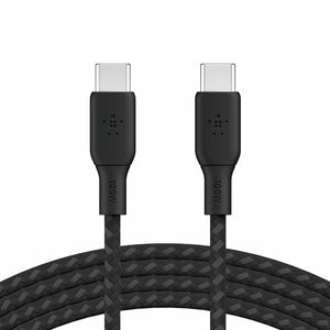 Belkin CAB014bt2MBK BoostCharge USB - C to USB - C Braided Cable 100W PD, 2M, Black - Tic Tac - CABLE