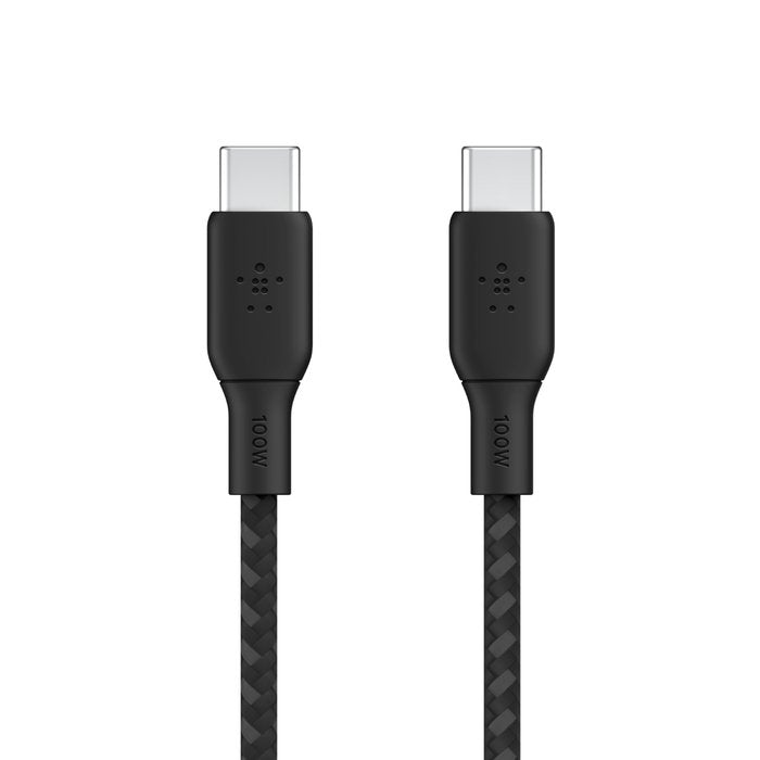 Belkin CAB014bt2MBK BoostCharge USB - C to USB - C Braided Cable 100W PD, 2M, Black - Tic Tac - CABLE