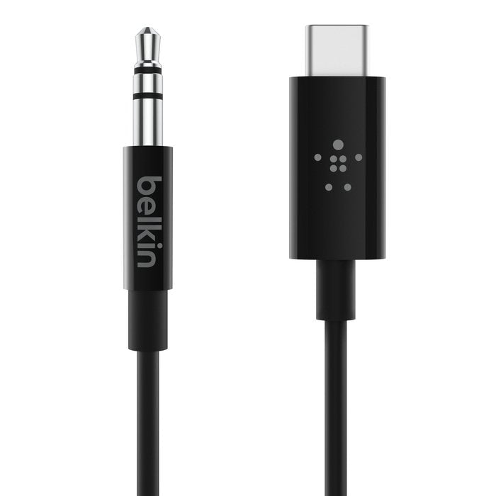 Belkin F7U079bt06 - BLK USB - C to 3.5mm Audio Cable, 1.8m, Black - Tic Tac - CABLE